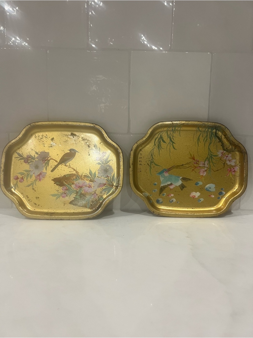 Pair of Vintage English Metal Trays